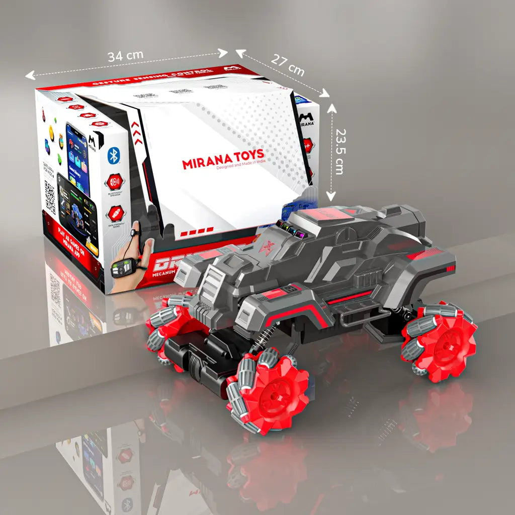 MIRANA DRIFTER 360 ROTATING MUSICAL TOY CAR, SCALE 1:20 1.5* HIGH SPEED BOOST, 2000 MAH C-TYPE USB RACHARGEABLE BATTERY (GREY)