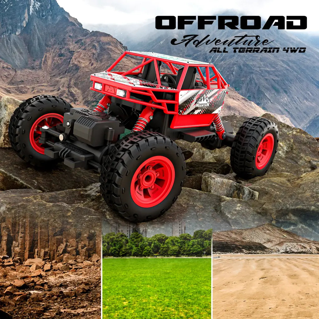 MIRANA DUSTER 4X4 ALL WHEEL DRIVE REMOTE CONTROL MONSTER TRUCK, SCALE 1:16, 105*POWERFUL BOOST, 2000 MAH INBUILT LI-ION BATTERY, LUMINOUS HEADLIGHTS (GREEN)