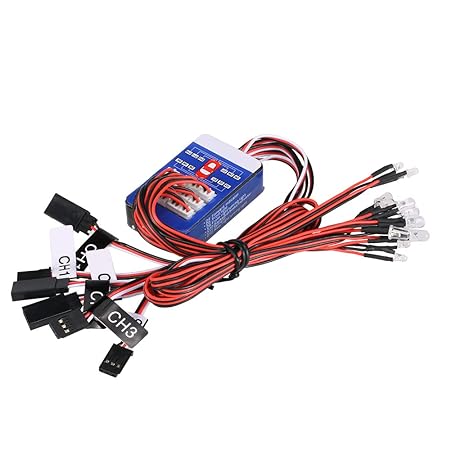 LED LIGHTS 12 NOS WITH BRAKE SIMULATION FLASHING LIGHTS FOR RC CAR 1/10