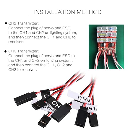 LED LIGHTS 12 NOS WITH BRAKE SIMULATION FLASHING LIGHTS FOR RC CAR 1/10