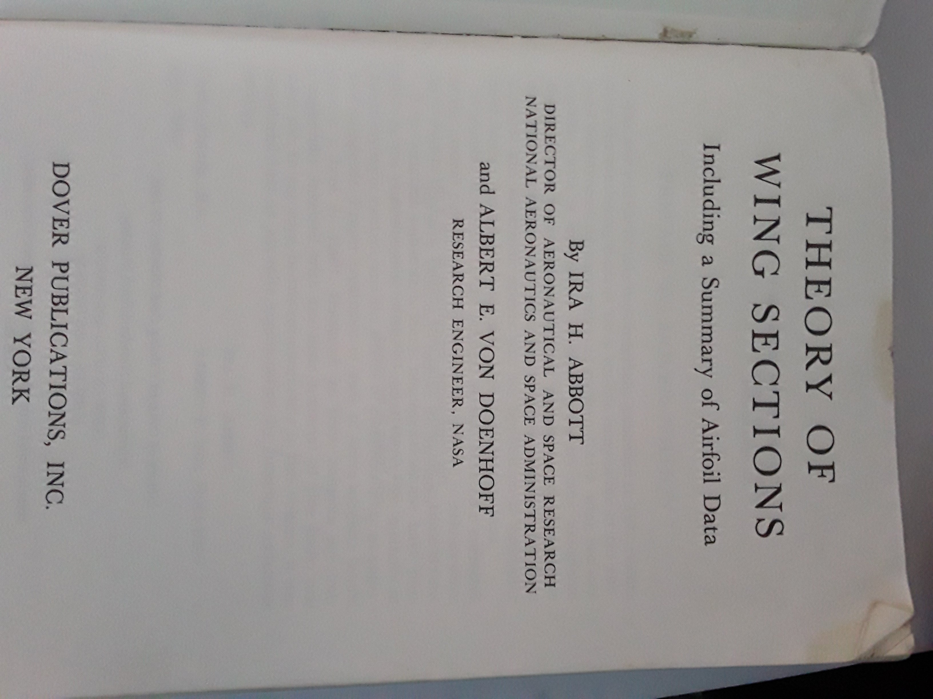 THEORY OF WINGS SECTION