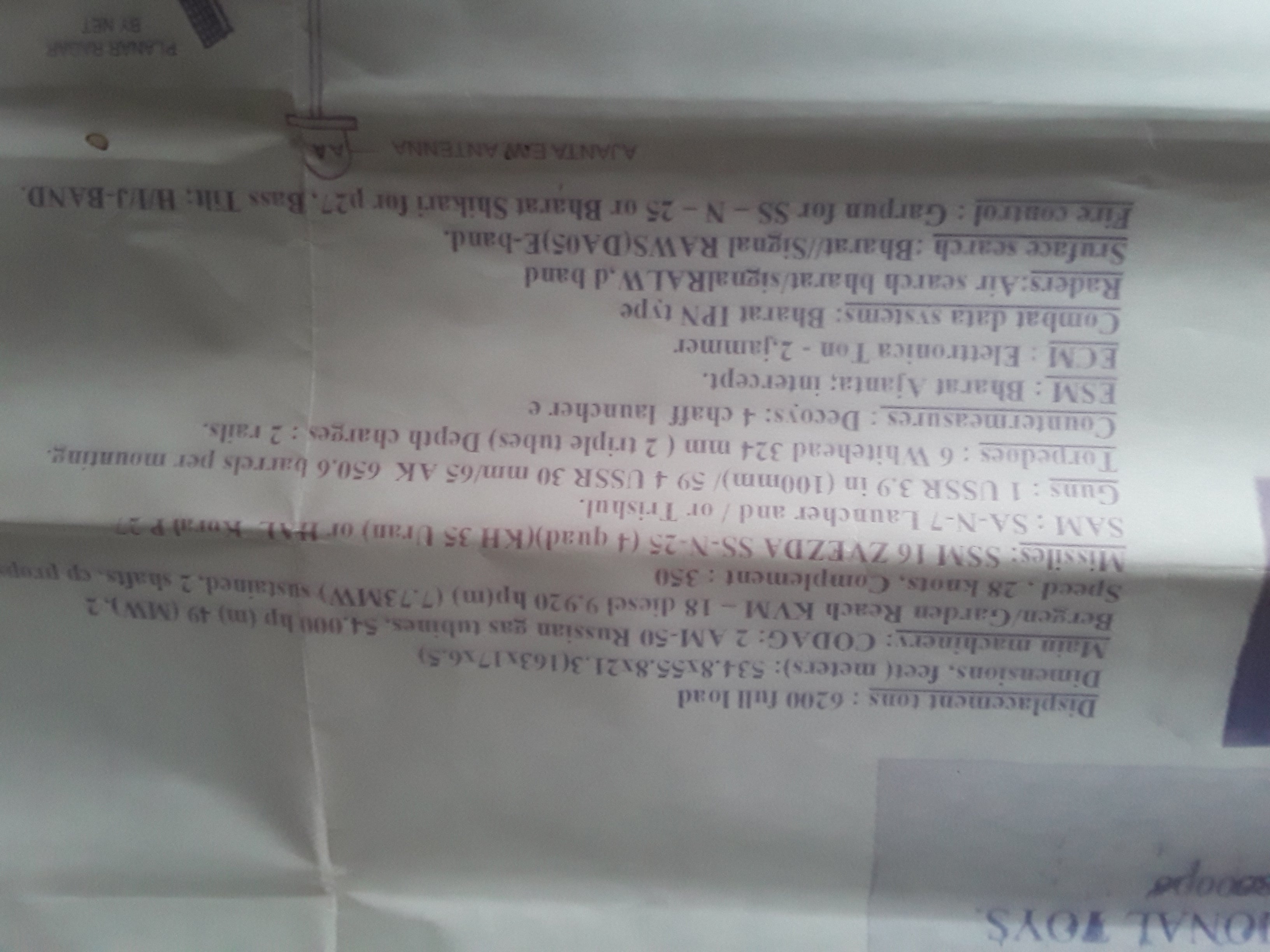 INS MUMBAI SHIP MODELLING KIT
