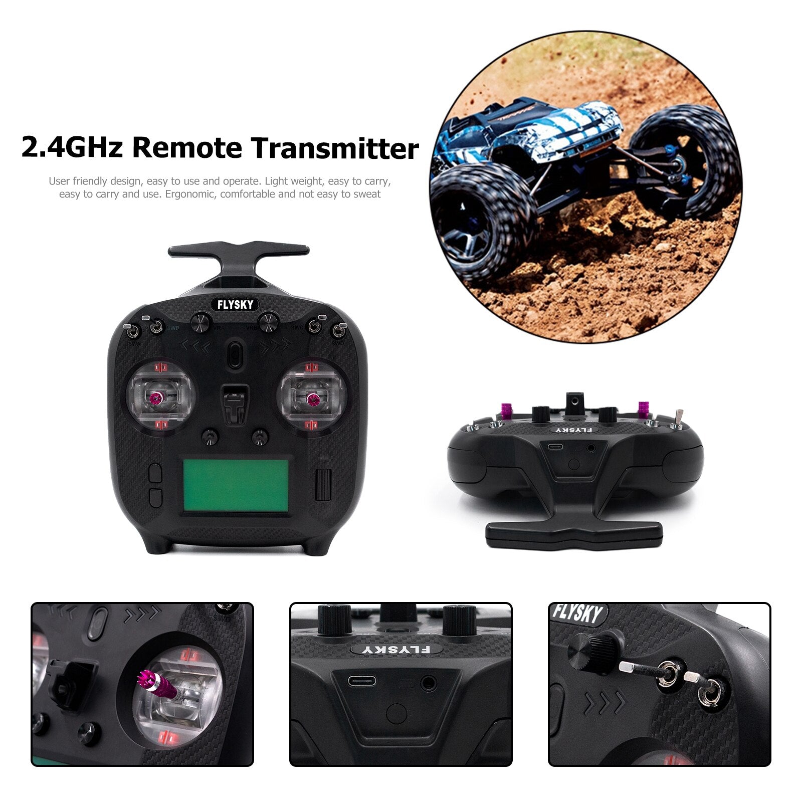 FlySky FS-ST8 2.4 GHz ANT Transmitter with FS-SR8 receiver (Upgraded Version)