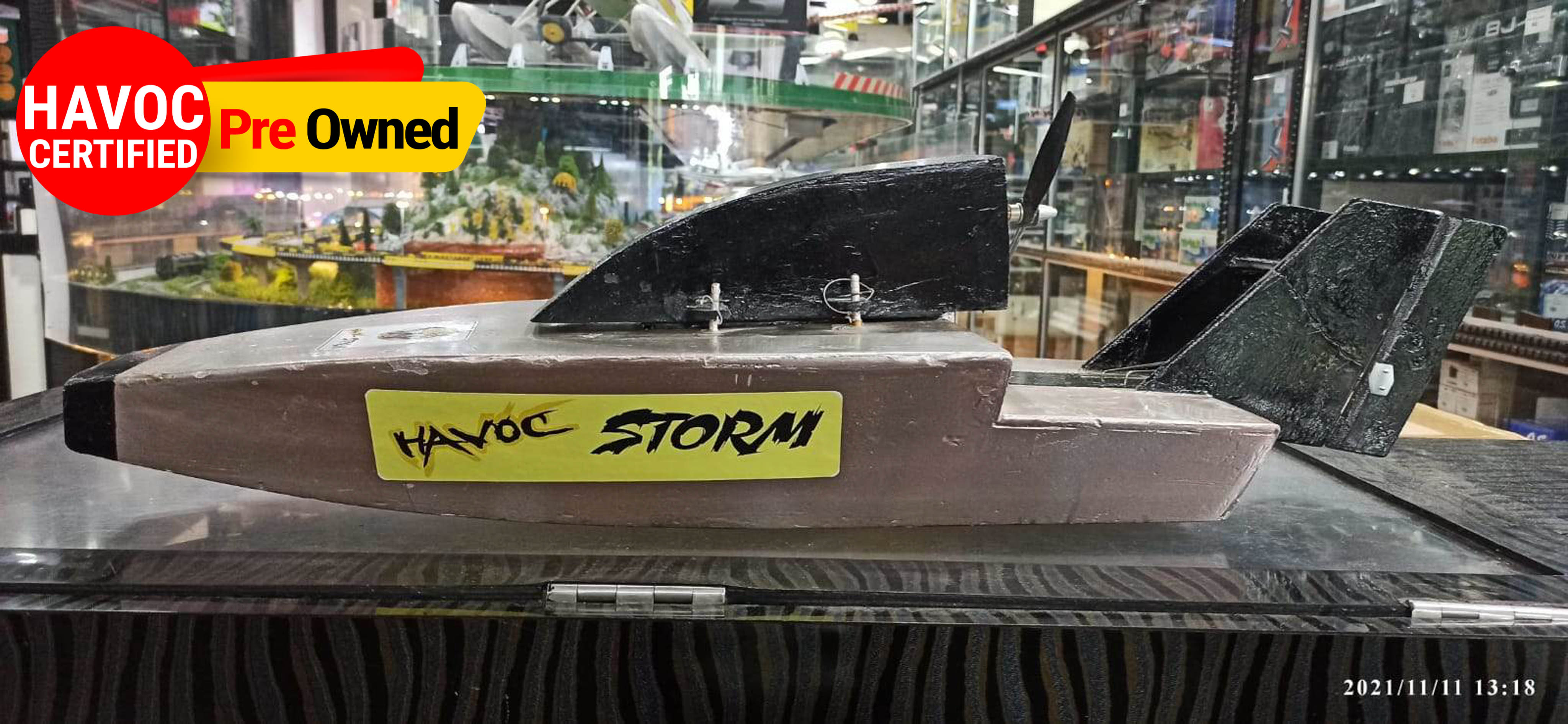 HAVOC STORM RC BOAT BE09 SILVER (QUALITY PRE OWNED)